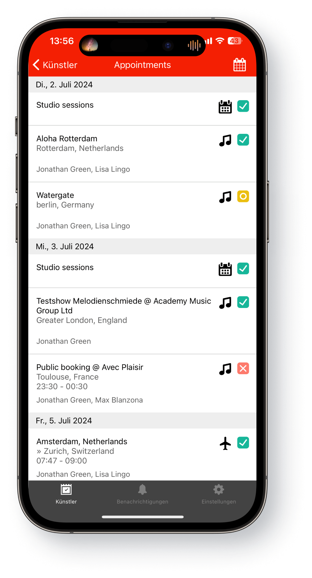 Screenshot of our native mobile app