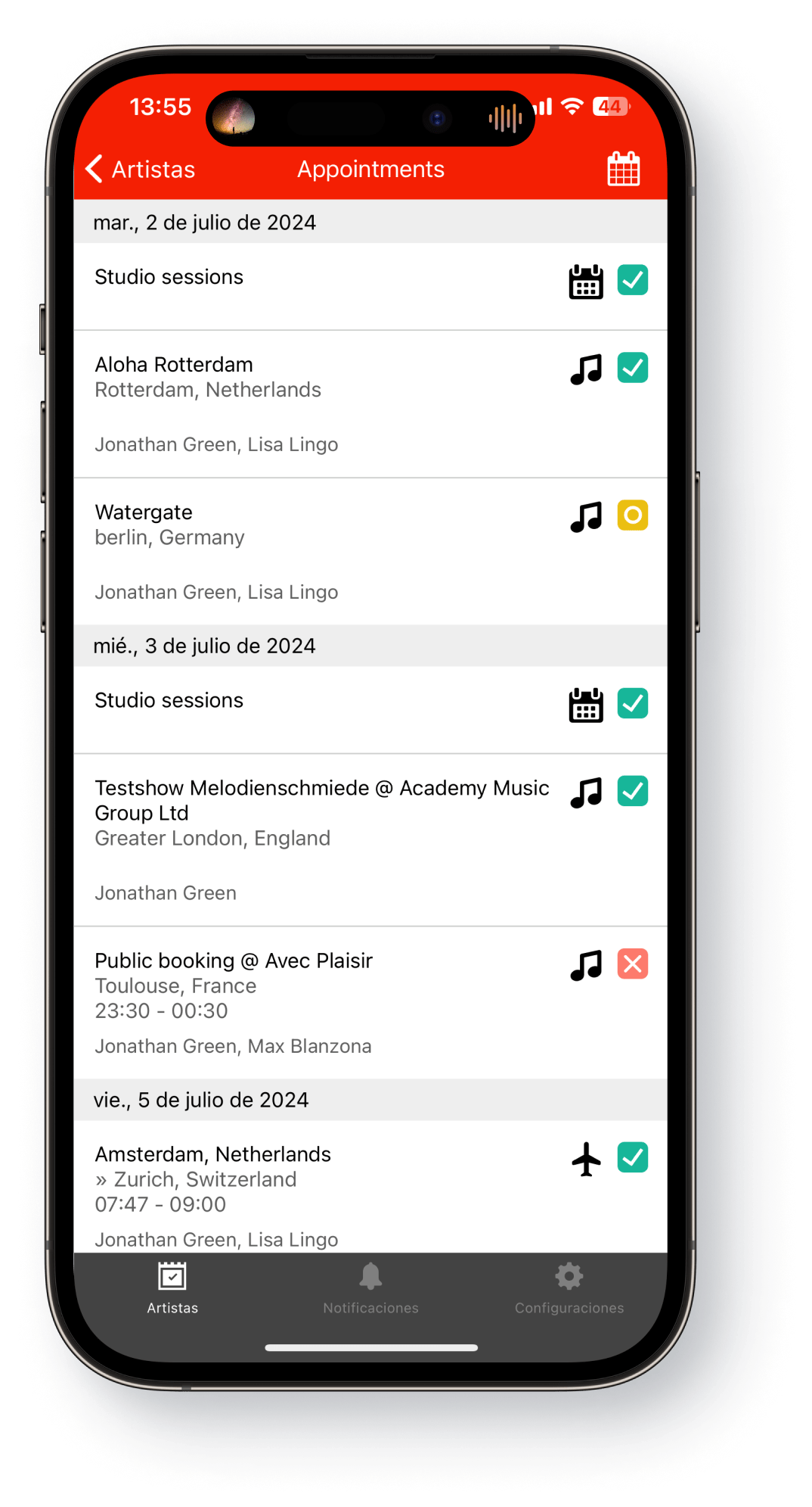 Screenshot of our native mobile app